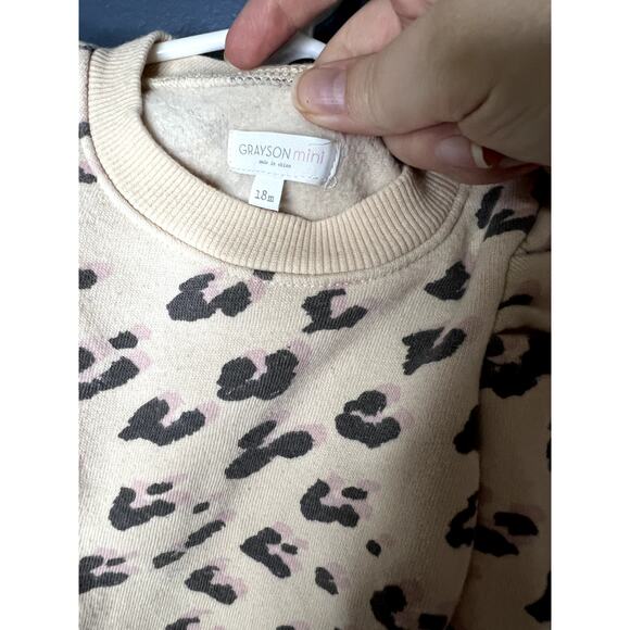 Grayson Mini Ruffle Sleeve Cheetah Print Sweater Infants Size 18M Girly Preppy - Picture 4 of 6